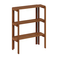 Tioman Outdoor Toolless Multipurpose Display Shelf, Plant Stand, 3-Tier, Natural