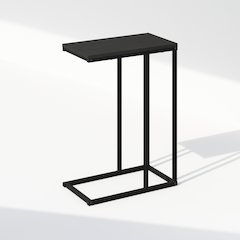 C-Shaped Side Table, End Table for Couch, Sofa & Bed with Metal Frame, Americano
