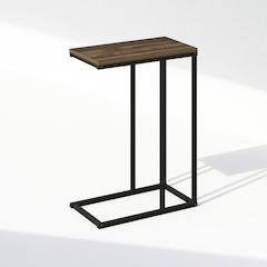 C-Shaped Side Table, End Table for Couch, Sofa & Bed with Metal Frame