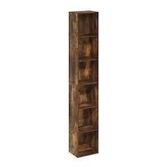 Luder 6-Tier Open Shelf Bookcase, Amber Pine