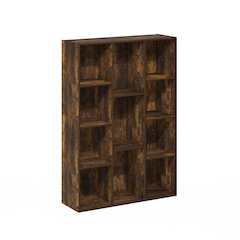 Luder 11-Cube Reversible Open Shelf Bookcase, Amber Pine
