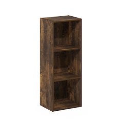 Pasir 3-Tier No Tool Assembly Open Shelf Bookcase, Amber Pine