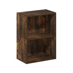 Luder 2-Tier Open Shelf Bookcase, Amber Pine