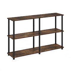 Turn-N-Tube 3-Tier Double Size Storage Display Rack, Amber Pine/Black