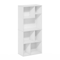 Daly 7-Cube Irregular Cubes Bookcase, Bookshelf, Storage Organizer, White