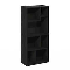 Daly 7-Cube Irregular Cubes Bookcase, Bookshelf, Storage Organizer, Espresso