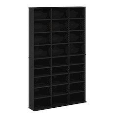 24-Shelf Multimedia Media Storage Tower Rack with Adjustable Shelves, Americano