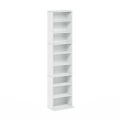 9-Shelf Multimedia Media Storage Tower Rack with Adjustable Shelves, White