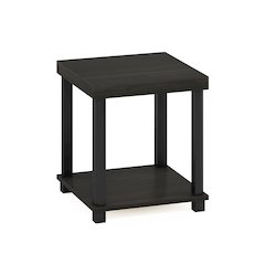 Espresso, End Side Table, Open Shelf, Quality Build