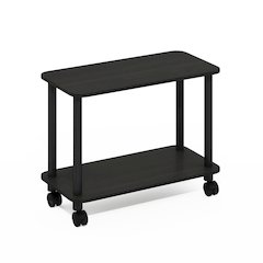 Turn-N-Tube Modern Rectangle End Table, Side Table with Casters, Espresso/Black
