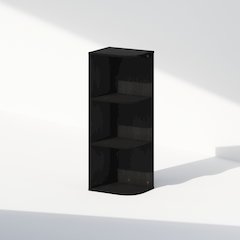 Reed 3-Tier Space Saving Corner Storage Display Shelf, Bookshelf, Blackwood