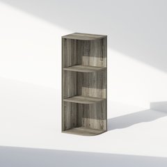 Reed 3-Tier Space Saving Corner Storage Display Shelf, Bookshelf, French Oak