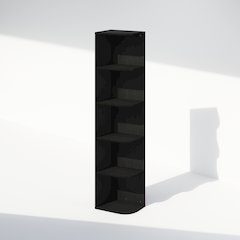 Reed 5-Tier Space Saving Corner Storage Display Shelf, Bookshelf, Blackwood