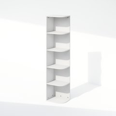 Reed 5-Tier Space Saving Corner Storage Display Shelf, Bookshelf, White