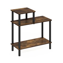 3-Tier Rectangular Sofa Side Table, End Table with Open Shelves