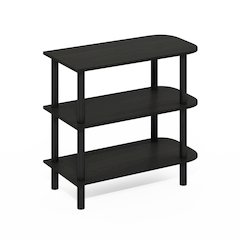 3-Tier Curved Freestanding Shoe Rack Storage Organizer, Espresso/Black