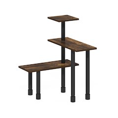 3-Tier Multipurpose Corner Countertop Organizer Shelf, Amber Pine/Black