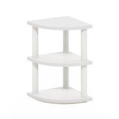 Turn-N-Tube 3-Tier Corner Countertop Organizer Shelf, White/White