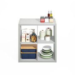 Hermite 4-Cube Open Shelves Kitchen Storage, Kitchen Island, Bakers Rack