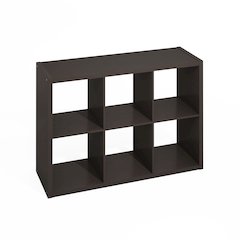 6-Cube Kitchen Storage, Bakers Rack, Kitchen Island with Storage, Black Oak