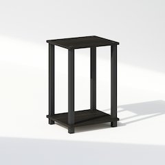 Simplistic Compact Bedside Table, Nightstand, Espresso/Black