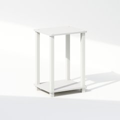 Simplistic Compact Bedside Table, Nightstand, White/White