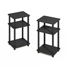 Turn-N-Tube Easy Assembly Stackable Standing Shelf, Americano/Black
