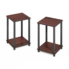 Turn-N-Tube Easy Assembly Stackable Bookcase, Bookshelf, Dark Cherry/Black