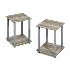 Turn-N-Tube Easy Assembly Stackable Bookcase, Bookshelf, French Oak/Grey