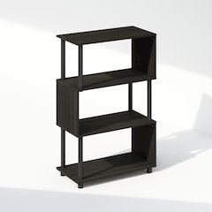 Reed 4-Tier S-Shaped Bookcase, Bookshelf, Espresso