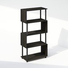 Reed 5-Tier S-Shaped Bookcase, Bookshelf, Espresso