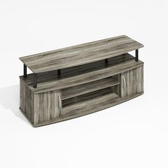 JAYA Large Entertainment Center Hold up to 55-IN TV, Grey Oak/Black