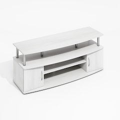 JAYA Large Entertainment Center Hold up to 55-IN TV, White Wood