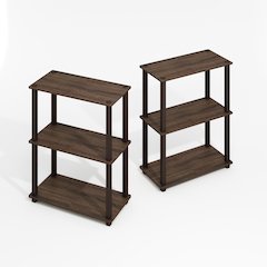 Turn-S-Tube 3-Tier Compact Shelf Display Rack with Square Tube,Set of 2