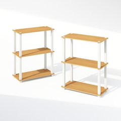 Turn-S-Tube 3-Tier Compact Shelf Display Rack with Square Tube,Set of 2