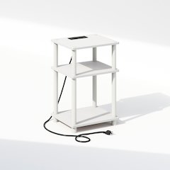 Just 3-Tier Turn-N-Tube Open Storage Nighstand, Bedside Table