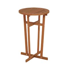 Tioman Hardwood Outdoor Patio Bar Table in Teak Oil, Natural