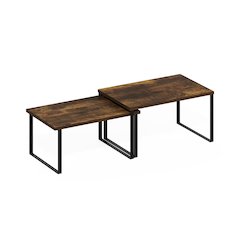 Stackable Kitchen Counter Shelves, Set of 2, Amber Pine/Black