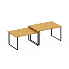 Stackable Kitchen Counter Shelves, Set of 2, Beech/Black