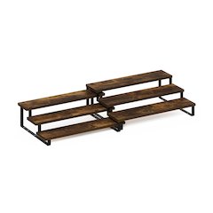 Nestable Kitchen Counter Spice Rack Organizer, Set of 2, Amber Pine/Black