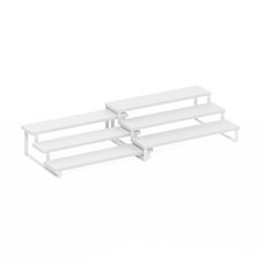 Nestable Kitchen Counter Spice Rack Organizer, Set of 2, White/White