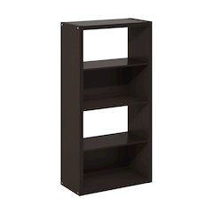 Viola 4-Tier Open Shelf Bookcase, Bookshelf, Dark Oak