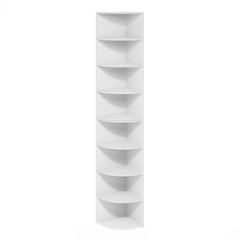Econ 8-Tier Corner Shelf Bookcase, Bookshelf, White