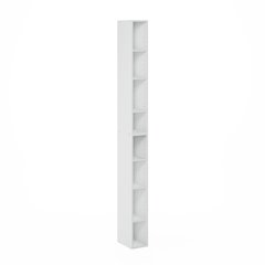 Fulda 8-Tier Space Saving Storage Shelf Bookcase, 6-Inch Width, White