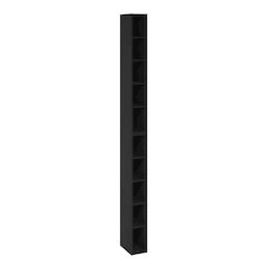 Fulda 10-Tier Space Saving Storage Shelf Bookcase, 6-Inch Width, Blackwood