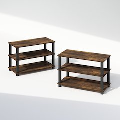 Turn-S-Tube 3-Tier Multipurpose Stackable Standing Shelves, Set of 2