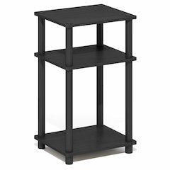 Side Table, 3-Tier End Table, Night Stand, Bedside Table, Dark Americano