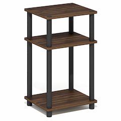 Side Table, 3-Tier End Table, Night Stand, Bedside Table, Brown Walnut