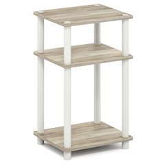 Side Table, 3-Tier End Table, Night Stand, Bedside Table, Light Oak