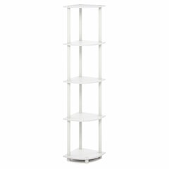 5 Tier Corner Shelf, Corner Bookshelf, Display Shelf Plain White